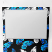 青い蝶モルフォとダークシームレスパターン 三つ折りプログラム (内部最初)