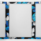 青い蝶モルフォとダークシームレスパターン 三つ折り招待状 (内部中)