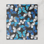 青い蝶モルフォとダークシームレスパターン 予約カード (外部開封)