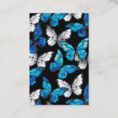 青い蝶モルフォとダークシームレスパターン 名刺 (正面)