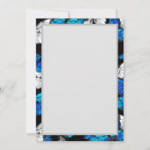 青い蝶モルフォとダークシームレスパターン 案内状 (裏面)