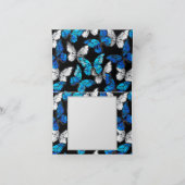 青い蝶モルフォとダークシームレスパターン 案内状 (内部)