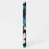 青い蝶モルフォとダークシームレスパターン iPhoneケース (左側)