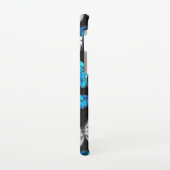 青い蝶モルフォとダークシームレスパターン SAMSUNG GALAXYケース (左側)