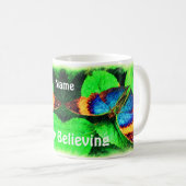 青い蝶信じの言葉感動的 コーヒーマグカップ (正面右)