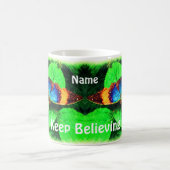 青い蝶信じの言葉感動的 コーヒーマグカップ (中央)