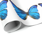 青い蝶包装紙 ラッピングペーパー (ロールコーナー)