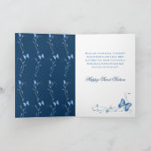 青い蝶及び渦巻の菓子16の誕生日 カード (内部)