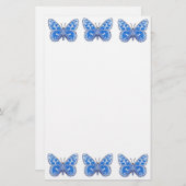 青い蝶文房具 便箋 (正面/裏面)