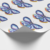 青い蝶無光沢の包装紙、xの30 6つのft ラッピングペーパー (角)
