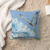 青い蝶装飾用クッション クッション (ブランケット)
