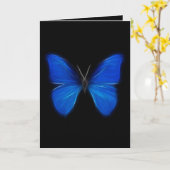 青い蝶飛んでいるな昆虫 カード (黄色い花)