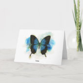 青い蝶餞別の文房具 ノートカード (裏面)