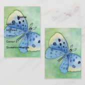 青い蝶-カスタマイズ 名刺 (正面/裏面)
