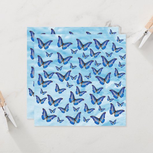 青い蝶 カード (正面/裏面インサイチュ)