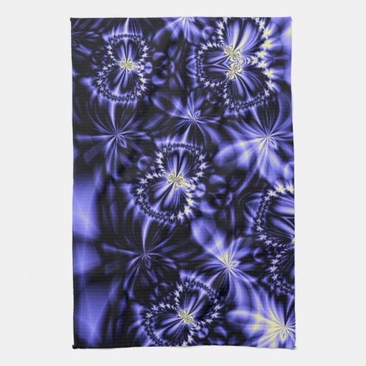 青い蝶 キッチンタオル (縦)