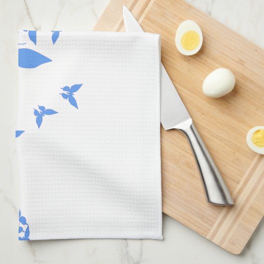 青い蝶 キッチンタオル (四つ折り)