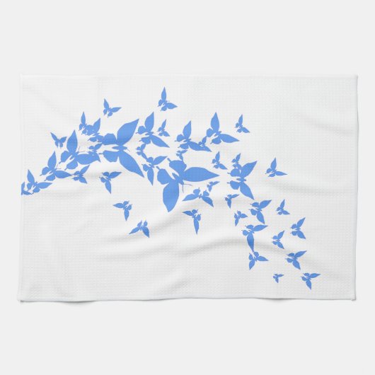 青い蝶 キッチンタオル (横)