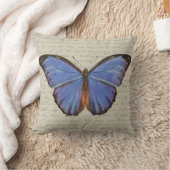 青い蝶 クッション (ブランケット)
