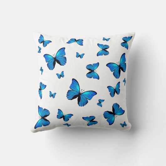 青い蝶 クッション (裏面)