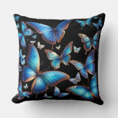 青い蝶 クッション (正面)
