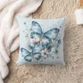 青い蝶 クッション (ブランケット)