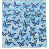 青い蝶 シャワーカーテン (正面)