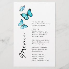 青い蝶。スタイリッシュモダン結婚メニュー