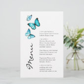 青い蝶。スタイリッシュモダン結婚メニュー (スタンド正面)