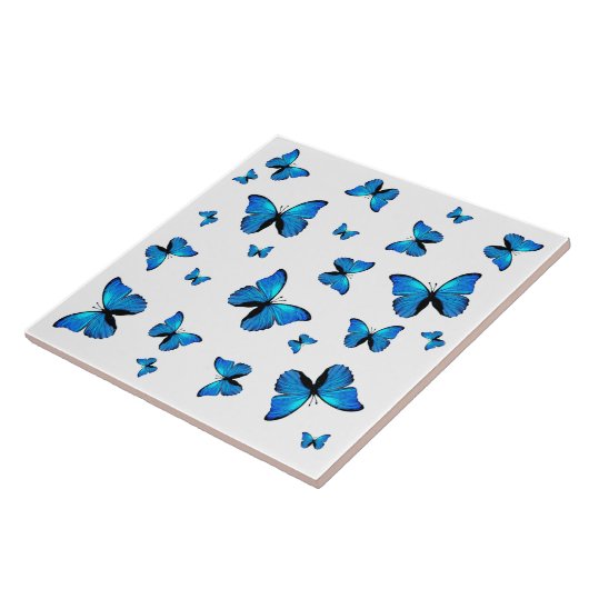 青い蝶 タイル (側面)