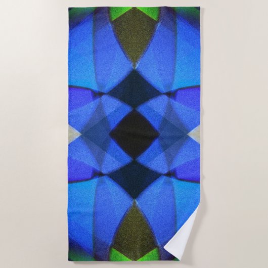 青い蝶 ビーチタオル (正面)