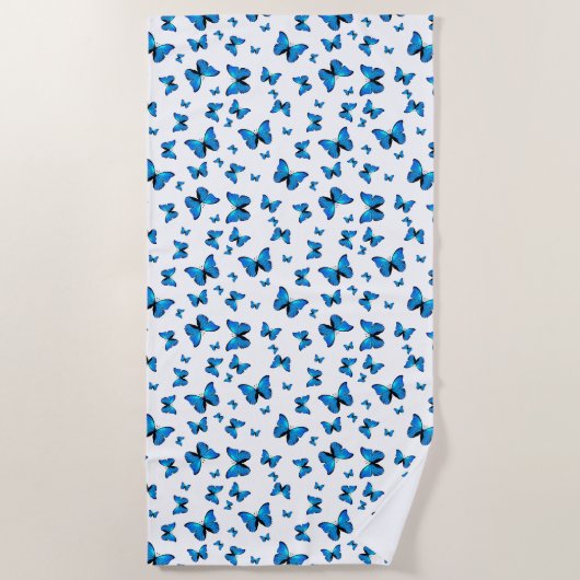 青い蝶 ビーチタオル (正面)