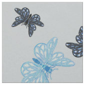 青い蝶 ファブリック (クローズアップ)