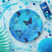 青い蝶 ペーパープレート (パーティー)
