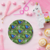 青い蝶 ペーパープレート (パーティー)