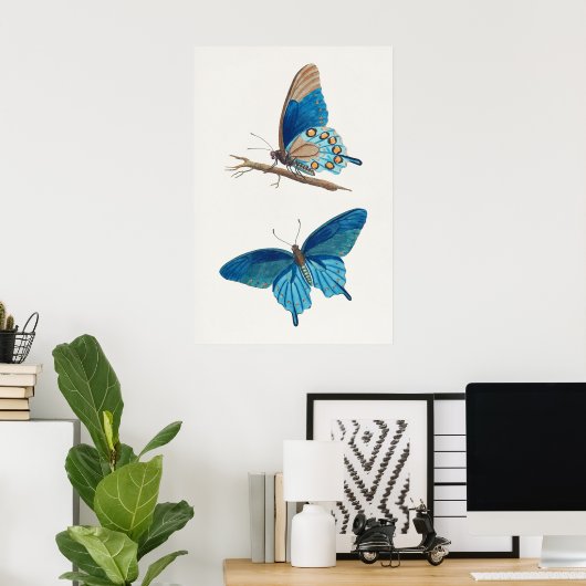 青い蝶 ポスター (ホームオフィス)