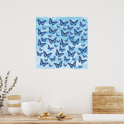 青い蝶 ポスター (キッチン)