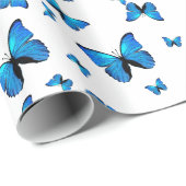 青い蝶 ラッピングペーパー (ロールコーナー)