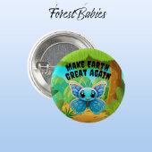 青い蝶、再び地球を素晴らし作る、野生生物 缶バッジ