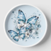 青い蝶 壁時計 (正面)