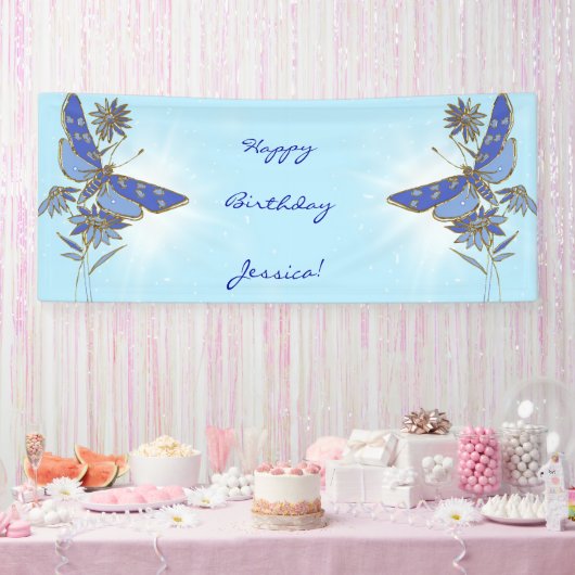 青い蝶 横断幕 (パーティー)