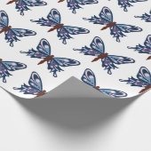 「青い蝶」無光沢の包装紙 ラッピングペーパー (角)