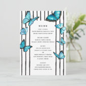 青い蝶。白黒ストライプ メニュー (スタンド正面)