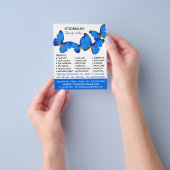 青い蝶、美容師、美容院の広告 チラシ (手)