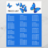 青い蝶、美容師、美容院の広告 チラシ (裏面)