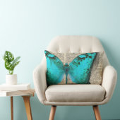 青い蝶、辞書ページ、装飾的 ランバークッション (椅子)