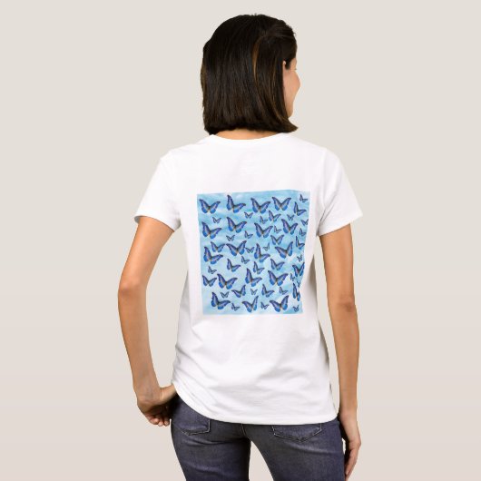 青い蝶 Tシャツ (裏面フル)