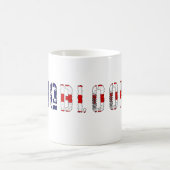 青い血を流すアメリカ国旗 コーヒーマグカップ (中央)