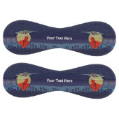 青い街に浮かぶ赤の神秘的な女性 ソフトボール (パネル)