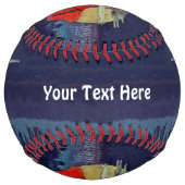 青い街に浮かぶ赤の神秘的な女性 ソフトボール (裏面)